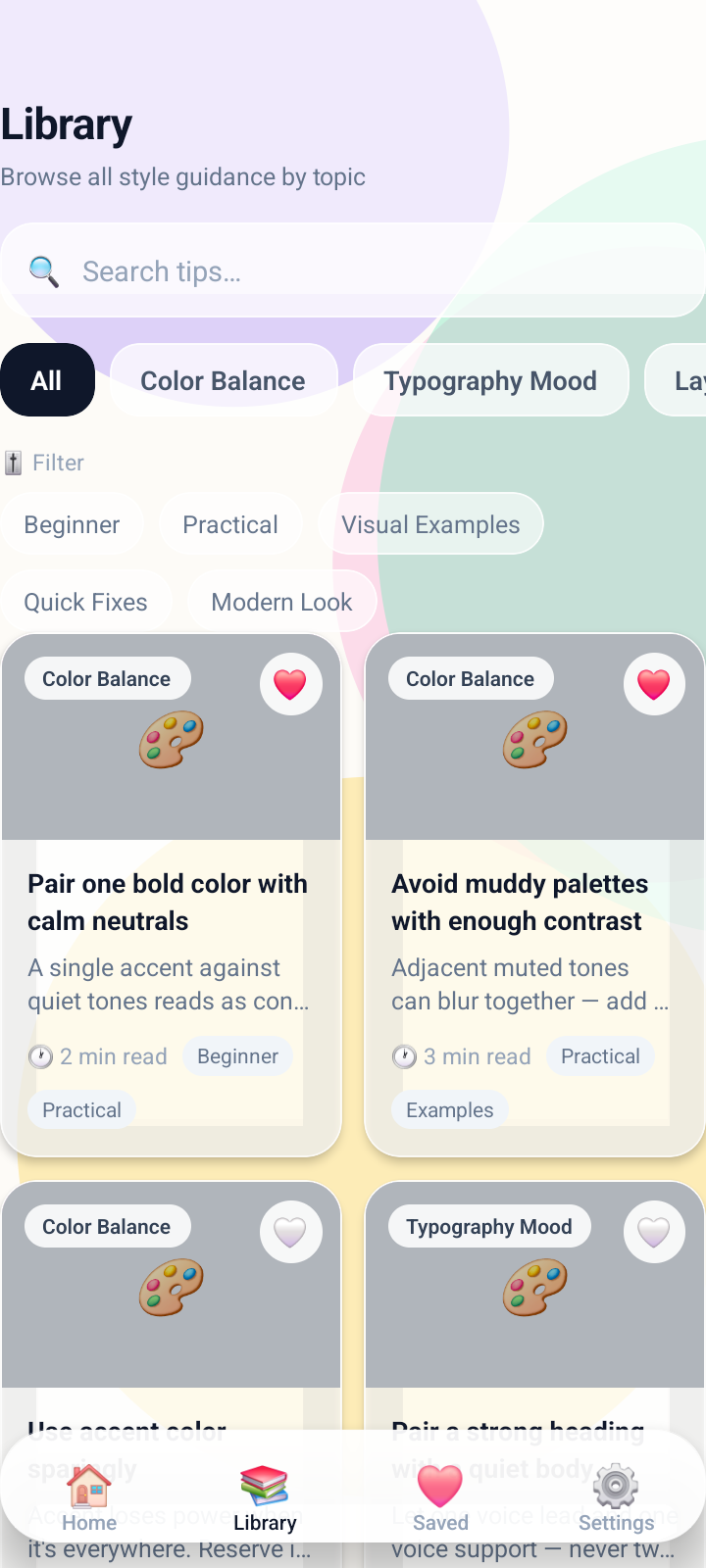 Blank Canvas Guide library screen
